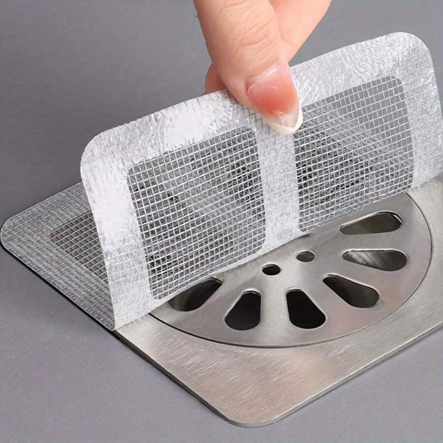 (pack Of 10) Multifunctional Net Sticker Drainer Net For Bathroom