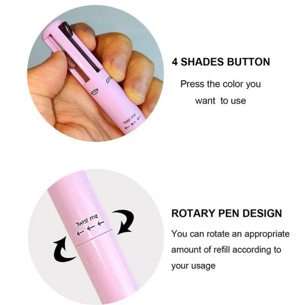 Multi-effect 4 In 1 Eyeliner Eyebrow Pencil Contour Pen