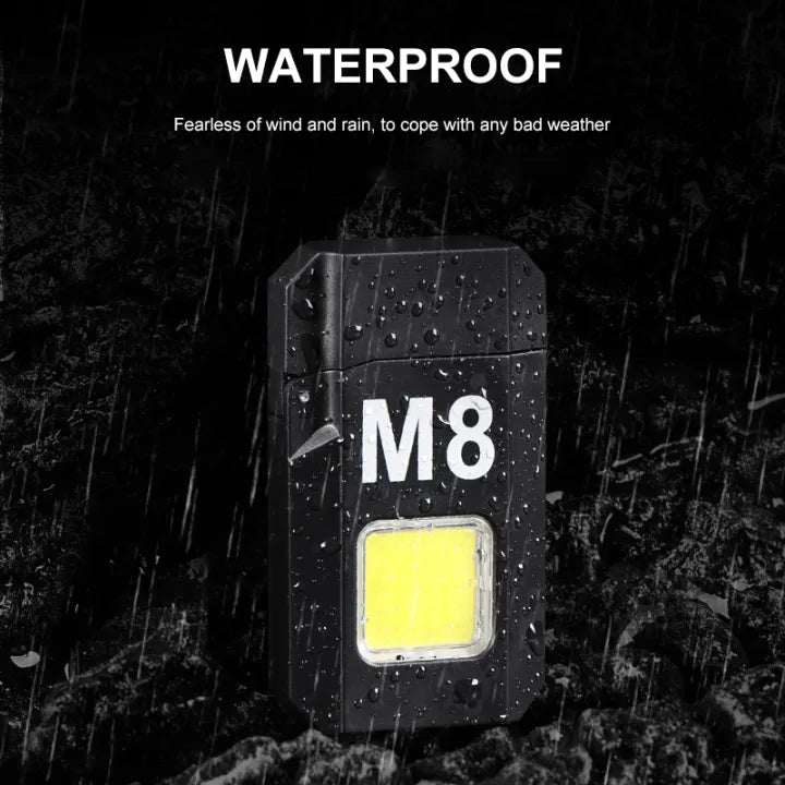 COB LED Flashlight with Dual Arc Lighter