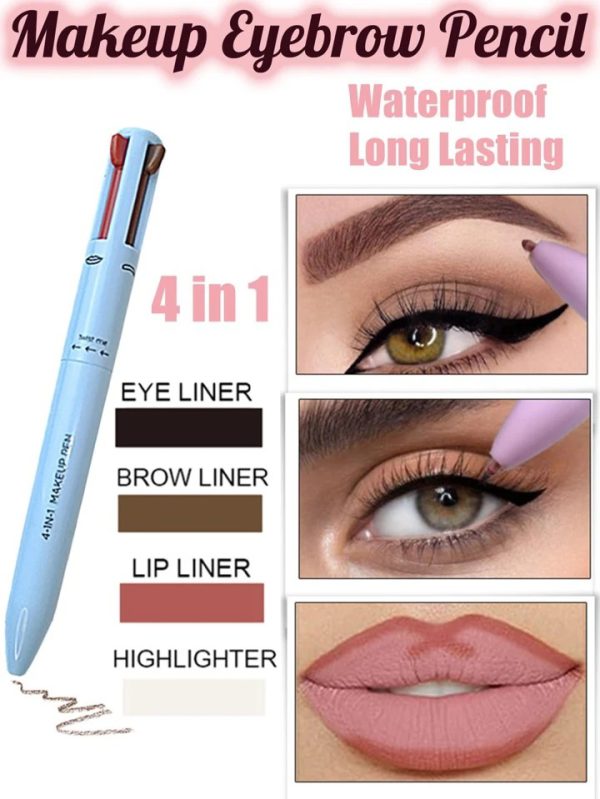 Multi-effect 4 In 1 Eyeliner Eyebrow Pencil Contour Pen