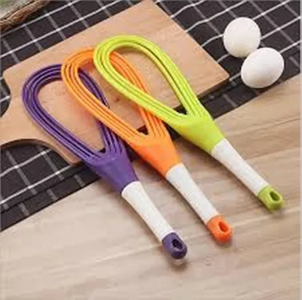 2-in-1 Twist Silicone Whisk Multifunction Egg Beater Foldable Milk