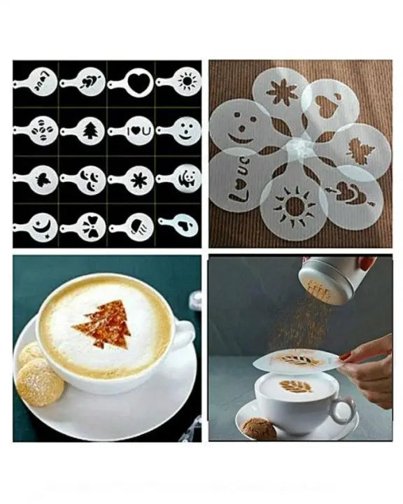 Pack Of 16 Silicone Coffee Art Stencil