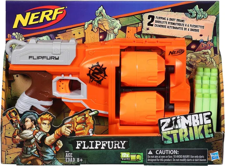 NERF FlipFury Zombie Blaster – Double Drum Action