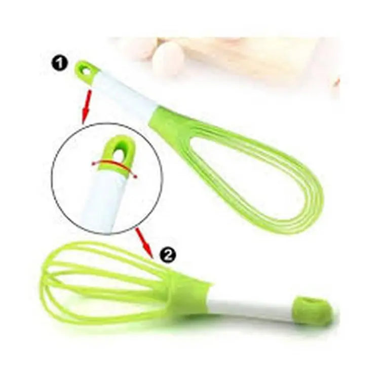2-in-1 Twist Silicone Whisk Multifunction Egg Beater Foldable Milk