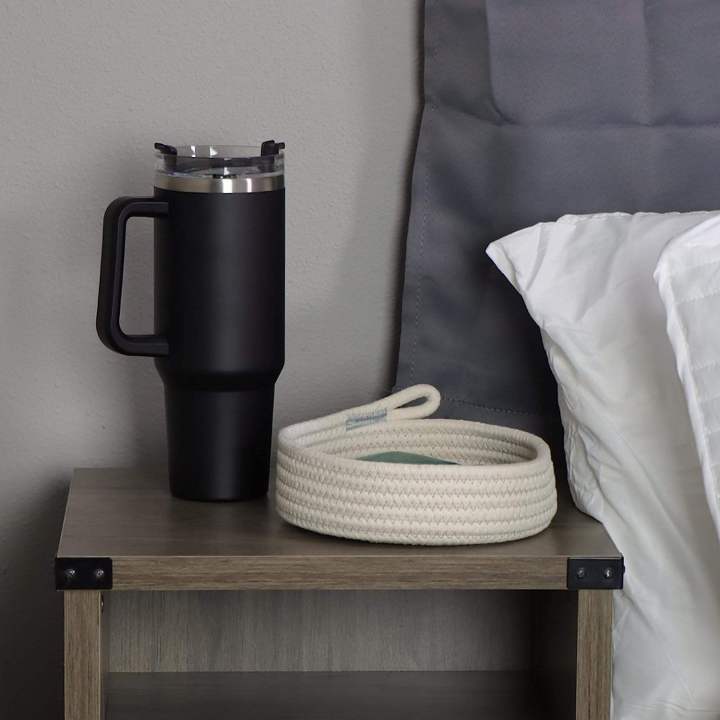 40oz Insulated Tumbler with Handle & Straw (Black)