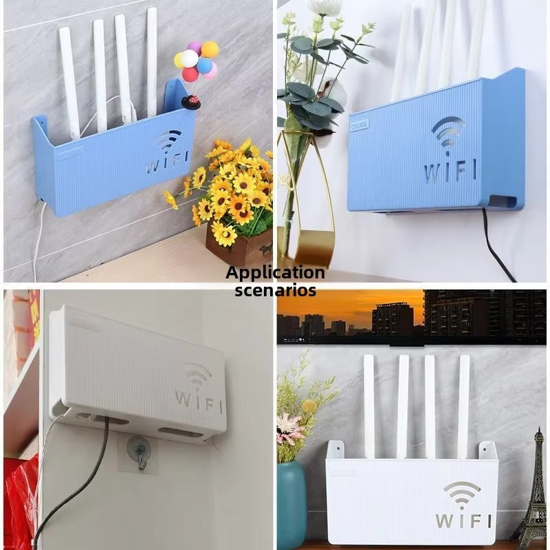 Wall-Mount WiFi Router & Cable Organizer Box – ABS Plastic (Random Colors)