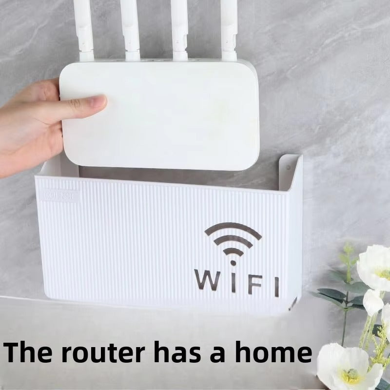 Wall-Mount WiFi Router & Cable Organizer Box – ABS Plastic (Random Colors)