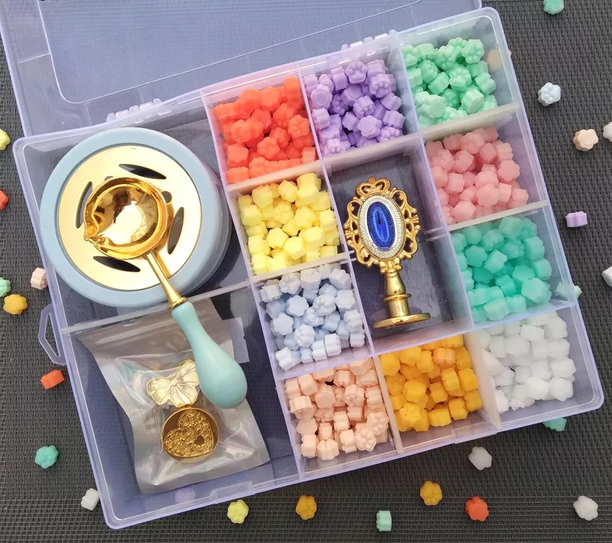 Wax Set With 3 Different Brass Stamps