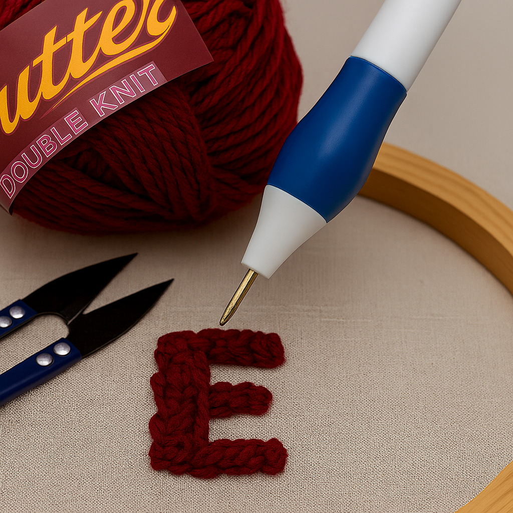 3D Embroidery Punch Needle Kit with 10 Inch Wooden Hoop, Jute Cloth (20x36 inch), Thread, Scissors & Tools