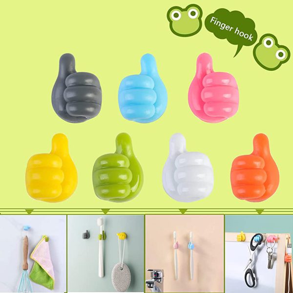 10 Pcs Wall Decoration Hook Creative Silicone Thumb