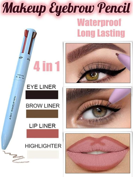 Multi-effect 4 In 1 Eyeliner Eyebrow Pencil Contour Pen