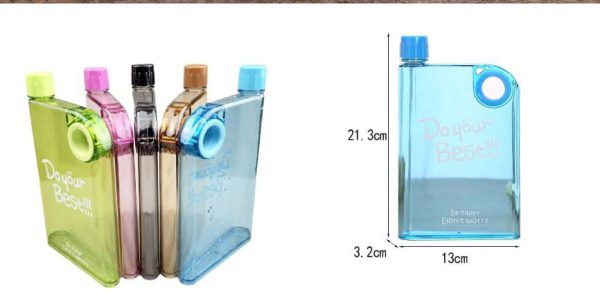 Ultra Slim Notebook Style Water Bottle – 1 Pc