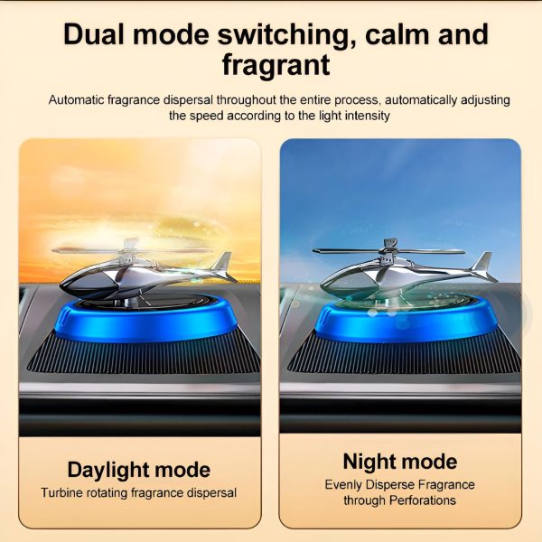 Solar Powered Rotating Helicopter Car Aromatherapy Air Freshener
