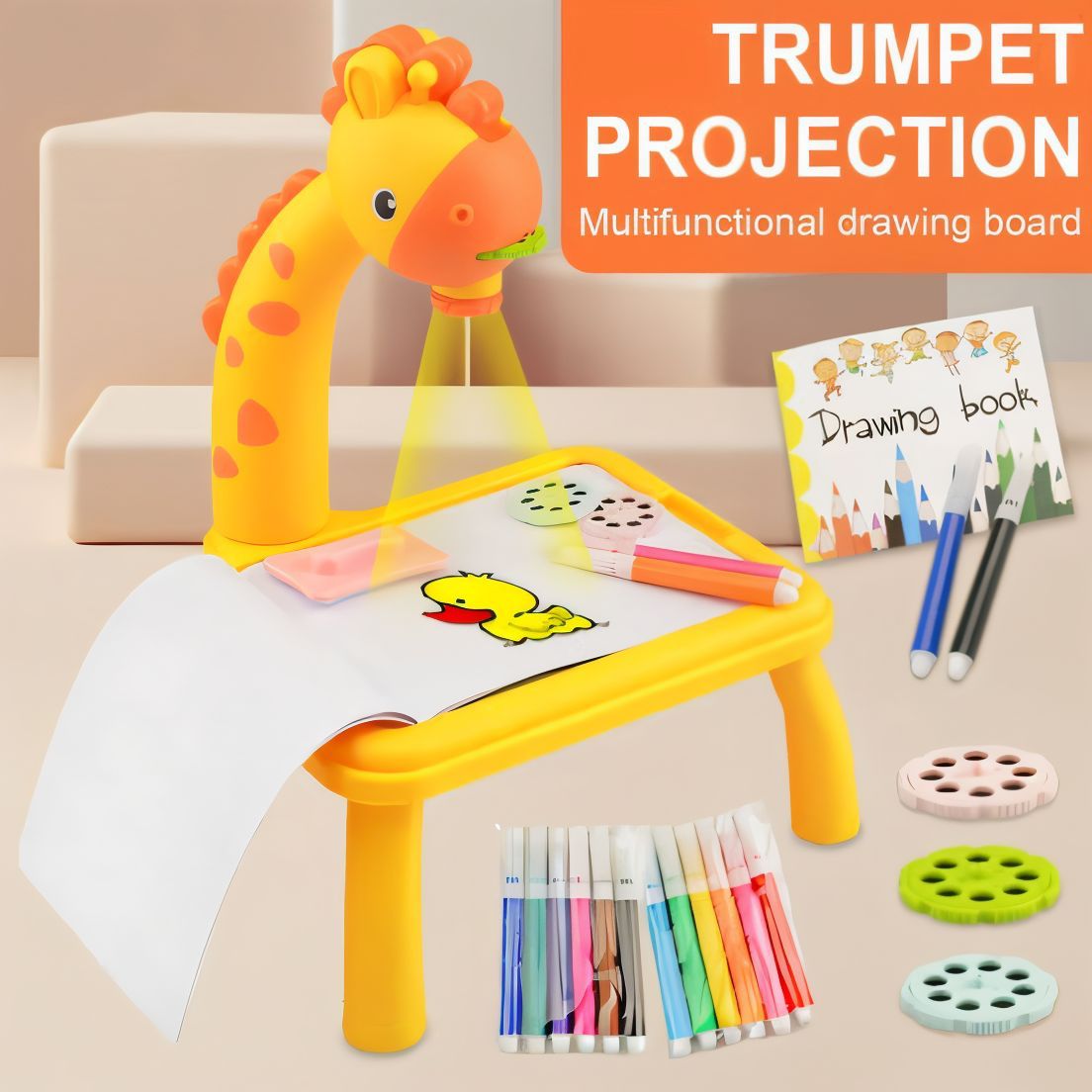 Giraffe Small Size Art Drawing Board Leds Projector Light Toy