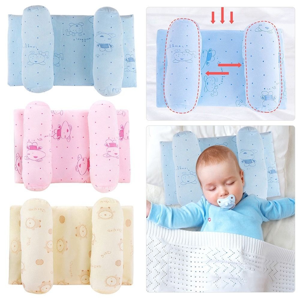 Soft Head Shaping Newborn Pillow for Flat Head Prevention, Breathable & Portable Infant Cushion -
