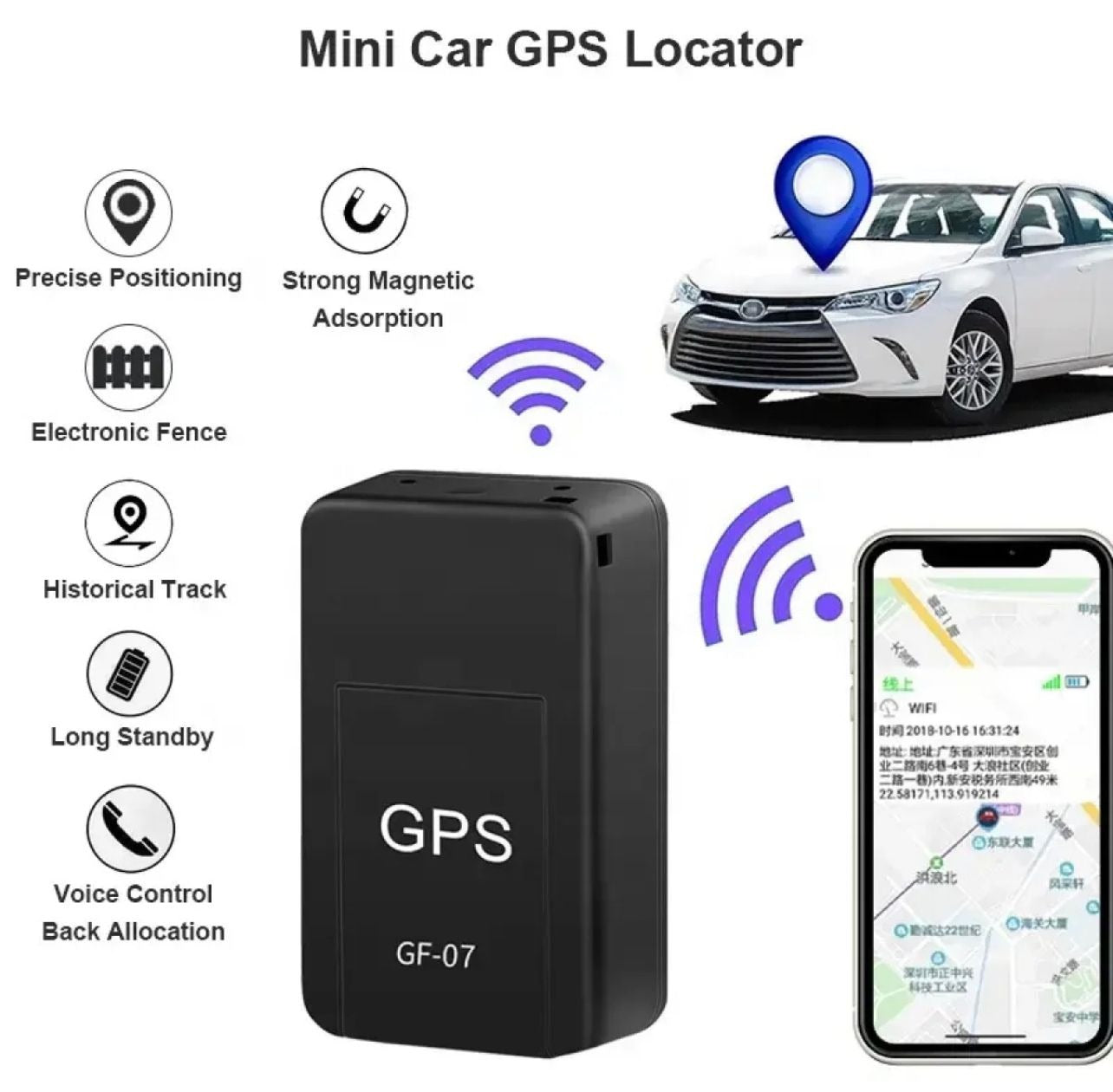 Wireless Mini Magnetic GPS Tracker (Imported)