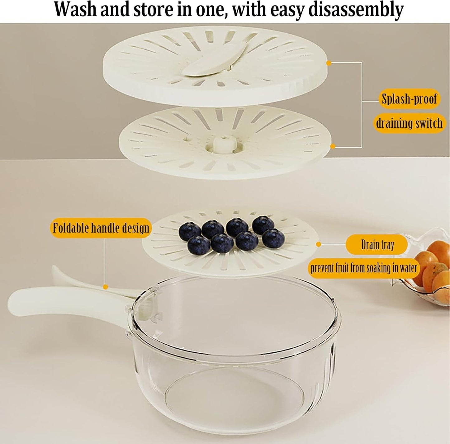 Multi-Functional Vegetable & Fruit Cleaning Basket (Imported)